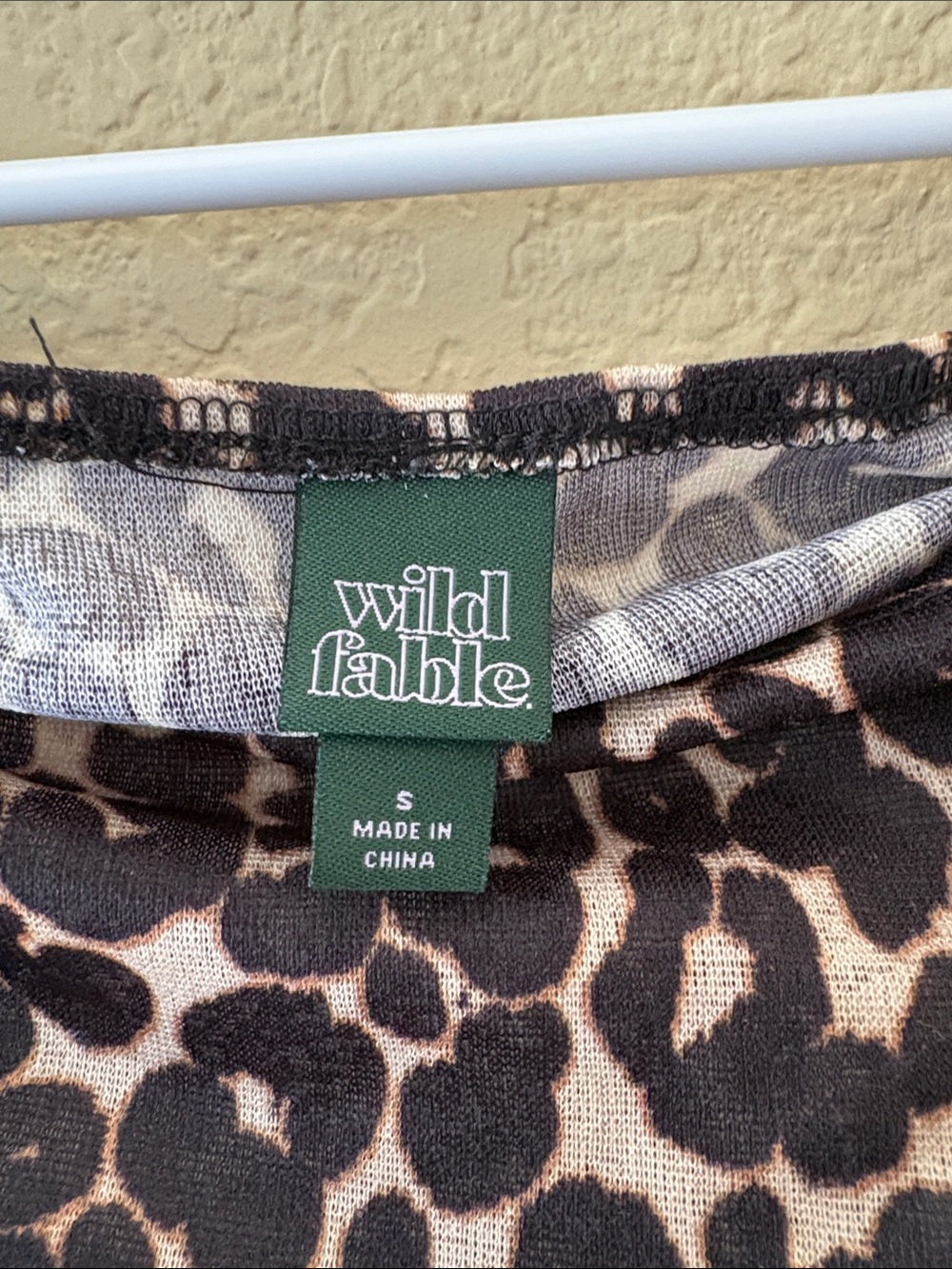 wild fable Leopard Print Off-Shoulder Long Sleeve Top - Black/Tan - Picture 3 of 3